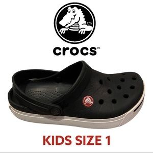 Kids Classic Crocs Size Junior 1 Black/White